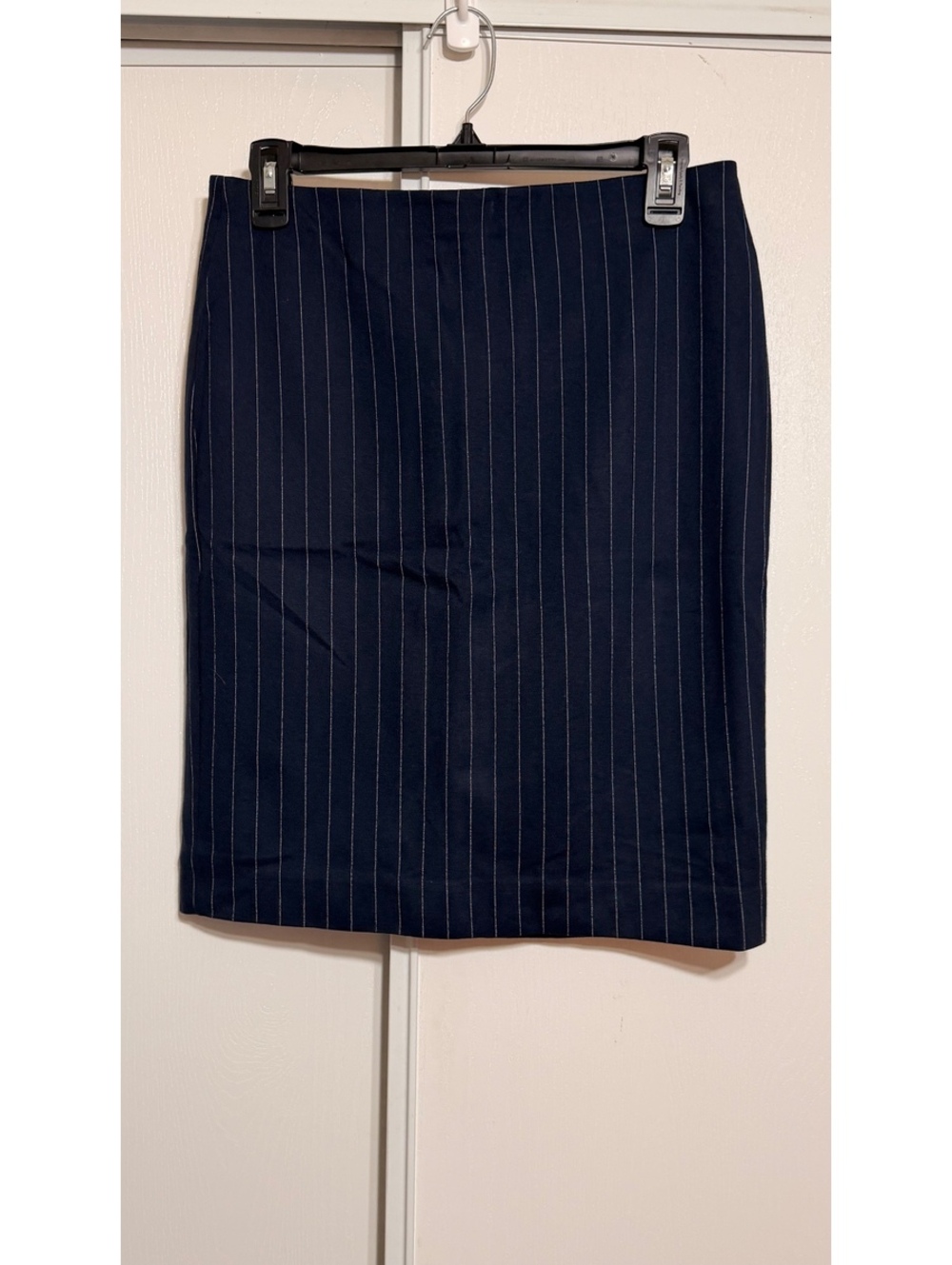 Premise Navy Blue Pinstripe Pencil Skirt Size 4 Career Office
